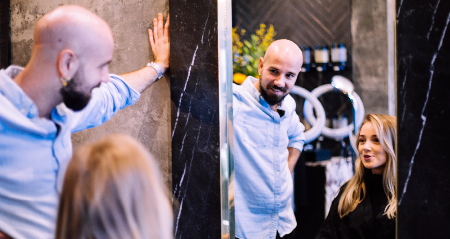 Hair styling in action