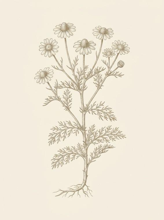 Chamomile — Matricaria, botanical engraving