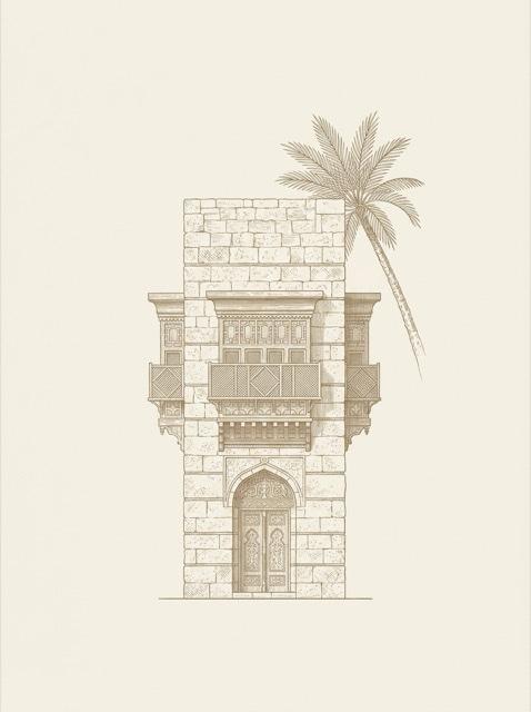 Jeddah — engraved portrait of the house