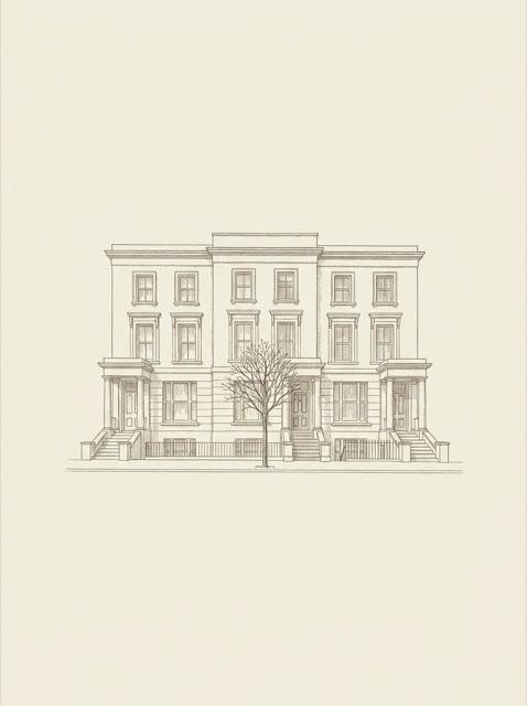 Notting Hill — engraved portrait of the house